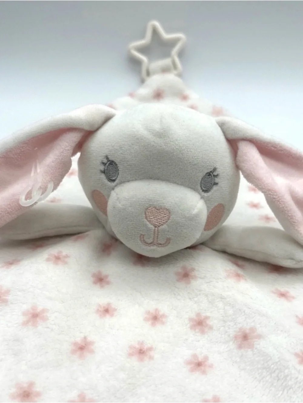 Dream Gro White Pink Rabbit Lovey Soothing Blanket Sensory Activities Plush 13